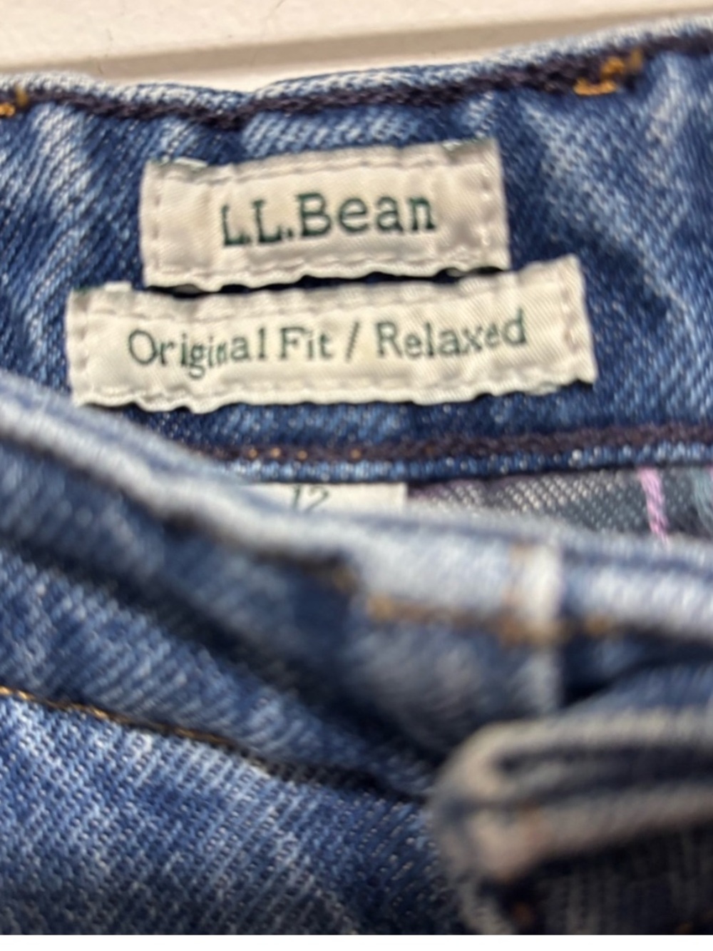 L.L.Bean Women’s Size 12 Flannel Lined Relaxed Jeans Partial Elastic Waist - Picture 5 of 8